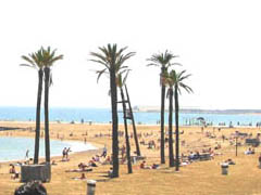 Beach of Sant Sebastia in the Barceloneta